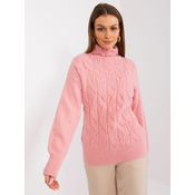 Light pink womens sweater with cuffs