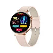 INF Pametna ura Rose Gold z rožnatim usnjenim pasom - napredno spremljanje zdravja, (5000089914)