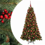 Vidaxl Umetna božična jelka z bučko 240 cm 300 LED Toplo bela