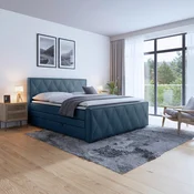 Livetastic BOXSPRING POSTELJA 180 cm  x 200 cm , les, kovina, umetna masa, tekstil modra