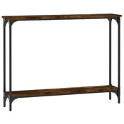Vidaxl Konzolna mizica dimljen hrast 100x22,5x75 cm inženirski les