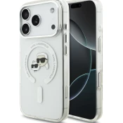 Karl Lagerfeld IML KCH Heads Metal Frame MagSafe Zadnji Pokrov za iPhone 17 Pro Transparent