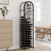 Greatstore Vinsko stojalo za 73 steklenic črno 45x36x200 cm kovano železo