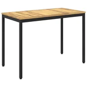 vidaXL Vrtnna jedilna miza Bela in črna 108,5 x 55 x 75 cm