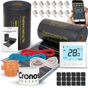 shumee Komplet IR grelne folije Cronos GRAPHENE 220W/m2 50cm - 11m2 + termostat AC605H-WiFi bel