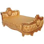 Casa Padrino baroque dog bed gold pattern/gold - Handmade antique style dog bed - Magnificent dog furniture in baroque style - Antique style pet furniture - Baroque pet furniture
