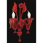 Casa Padrino luxury baroque double wall lamp red 25 x 25 x H. 48 cm - Magnificent baroque style Murano glass wall lamp - Baroque lights - Luxury quality - Made in Italy