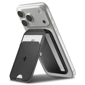 Magnetna denarnica in stojalo Spigen Slim Fold MagFit z magnetnim obročem in za tri kartice - black