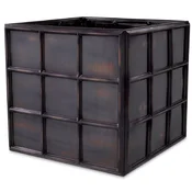 Casa Padrino luxury flower pot antique bronze 79 x 79 x H. 71.5 cm - Square stainless steel plant pot - Living room decoration - Office decoration - Decorative accessories - Luxury decoration