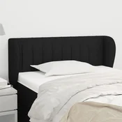Vidaxl vidaXL Vzglavnik s krilci, črne barve, 93x23x78/88 cm, blago
