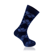 Moške nogavice modre barve z geometrijskim vzorcem 13040