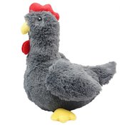 Piskajoča siva kokoš iz pliša, 31 cm