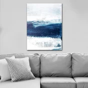 WallXpert slika na platnu 1294869823_70100, apstraktni potezi teget i bele boje, 70 x 100 cm