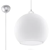 Sollux SL.0256 - Luster na sajli BALL 1xE27/15W/230V precnika 30 cm bela/sjajni hrom