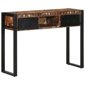 Vidaxl Konzolna miza Multicolor 100x35x75 cm masivni les obnovljen