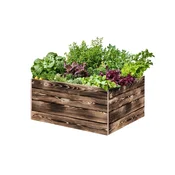 ATMOWOOD Lesena visoka greda 80 x 60 x 40 cm - ožgana
