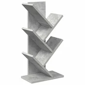 vidaXL Lesena polica za knjige 4-tierska 30 x 18 x 60 cm Betonsko siva