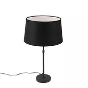 Namizna svetilka črna s platnenim odtenkom črne barve 35 cm nastavljiva - Parte