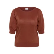 KAFFE CURVE Pulover KCRegitta temno rjava