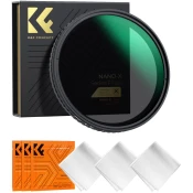 K&F 72MM Nano-X Variable/Fader ND Filter, ND2~ND32, W/O Black Cross with 3pcs cleaning cloths