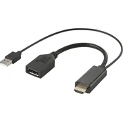 Renkforce Renkforce RF-4777274 HDMI/DisplayPort adapterski kabel [1x moški konektor HDMI, moški konektor USB 2.0 tipa A - 1x ženski konektor DisplayPort] črna 4, (20429852)