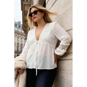 Trendyol Curve Ženska bluza Tbbaw26Af00059, Krem