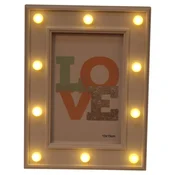 shumee Foto okvir z LED osvetlitvijo Bela eleganca 21x15cm