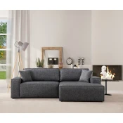 Atelier del Sofa Ugaona garnitura Pirlo 145x43x206cm Tamnosiva