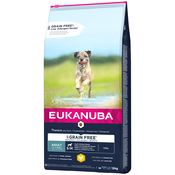 Eukanuba Grain Free Adult Small/Medium Breed piščanec - Varčno pakiranje: 2x12 kg