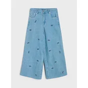 Sinsay - Oversize wide leg farmerke sa vezom Stitch - plava