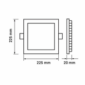 Optonica LED panel vgradni kvadraten 18W 6000k 1350lm IP20 + napajalnik