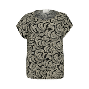KAFFE CURVE Bluza Sonna Stanley  ecru / črna