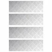 Vidaxl Stopnice Pravokotna 4 szt. srebrna 75 x 25 cm Aluminij