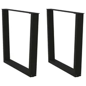 Vidaxl Noge za jedilno mizo v obliki črke V, 2 kosa, črne, 90 x (72-73,3) cm, jeklo