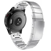 MoKo kovinski pašček iz nerjavečega jekla za Garmin Fenix, Epix, Forerunner, Approach, Quatix in MARQ – srebrn, 22 mm