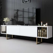 Hanah Home TV Komoda Gold Line, 180x48x30 cm, Belo-Zlatne boje