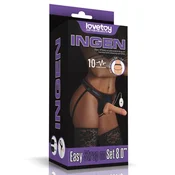 Vibračni enostavno namestljiv Strapon set 19 cm