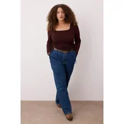 Trendyol Curve Ženska bluza Tbbaw25Af00041, Smeda