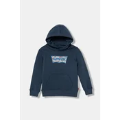 Otroški pulover Levis ON THE ROAD BATWING HOODIE mornarsko modra barva, s kapuco, 8EP036