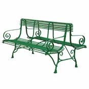 Casa Padrino Art Nouveau Wrought Iron Garden Bench Vintage Green 150 cm - Double Sided Bench
