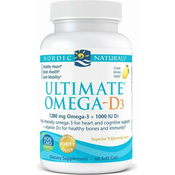 Nordic Naturals Ultimate Omega 1280 mg z vitaminom D, limona, 60 mehkih gelov