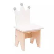 Personalized Wooden Kids’ Chair – Unique Design & Premium Quality! – Crown White + Grey tips