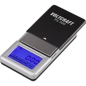 VOLTCRAFT Žepna tehtnica VOLTCRAFT PS-300 Območje tehtanja 200 g Berljivosti 0.01 g Baterijsko Črna, Srebrna