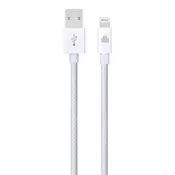Dviced Cable USB-A to Lightning Nylon Textile 1,25m - White