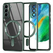 Ovitek Techsuit Luxury Crystal MagSafe za Samsung Galaxy S21 FE 5G - deep green