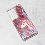 Ovitek Fluid Tinsel type 1 za Samsung Galaxy S21 Ultra 5G, Teracell, roza