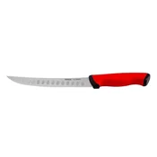 Butchers knife, curved blade with indentations, 21 cm, Duo, Red - P