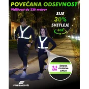 FREEMOVE LED odsevnik/ultra odsevni tekaški jopič, vidljivost na 330 m, 5 različnih barv - sveti ali utripa, USB-C polnjenje, nastavljiva velikost XS-3XL, idealno za tek, kolesarjenje, e-skiro, nočni sprehod