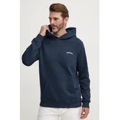 Bombažen pulover Pepe Jeans SOMERTON moški, mornarsko modra barva, s kapuco, PM582725