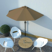 Balkonski suncobran s aluminijskom šipkom 270 x 144 cm bež